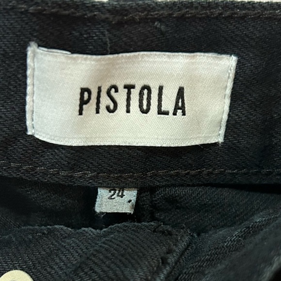 Pistola Black Frayed Hem Jean Shorts 24 - Picture 2 of 4